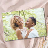 Lesbische Hochzeitsfoto Pride Gradient Gold Gästebuch