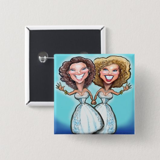 Lesbische Hochzeitstorte Button (Vorne & Hinten)