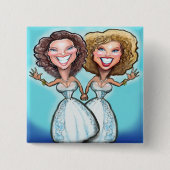 Lesbische Hochzeitstorte Button (Vorderseite)