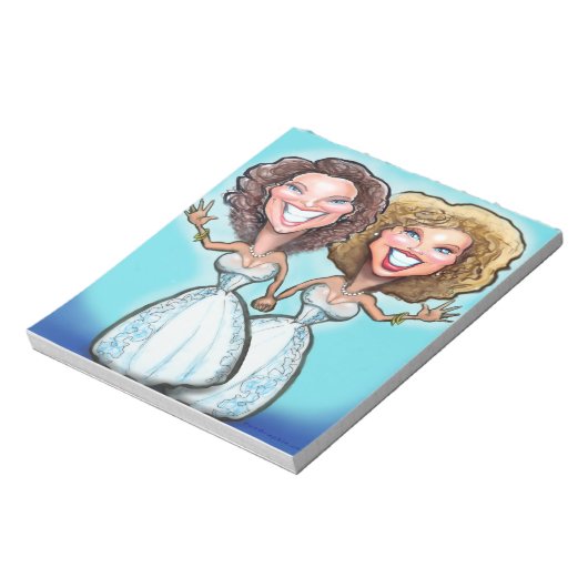 Lesbische Hochzeitstorte Notizblock (Rotiert)