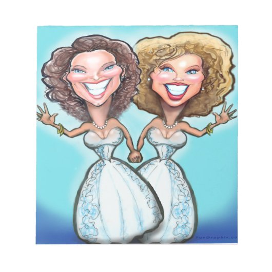 Lesbische Hochzeitstorte Notizblock (Vorderseite)