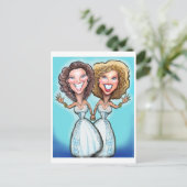 Lesbische Hochzeitstorte Postkarte (Stehend Vorderseite)