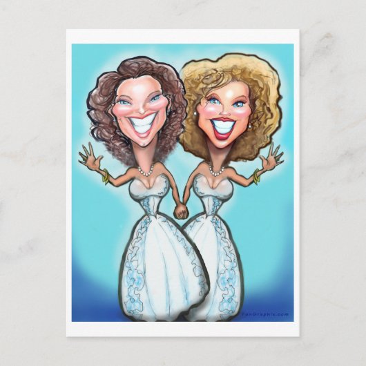 Lesbische Hochzeitstorte Postkarte (Vorderseite)