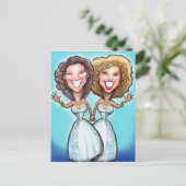 Lesbische Hochzeitstorte Postkarte (Stehend Vorderseite)