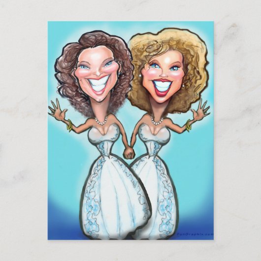Lesbische Hochzeitstorte Postkarte (Vorderseite)