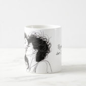 Lesbische Kiss Line Art mit liebevoll gestalteten  Kaffeetasse (Mittel)