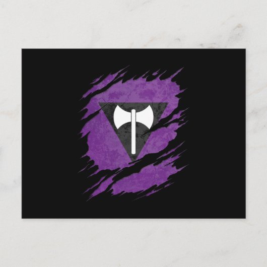 Lesbische Labrys-Flag-Ripped Reveal Postkarte (Vorderseite)
