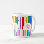 Lesbische Liebe ist Liebe LGBT Pride Rainbow Typog Kaffeetasse (VorderseiteRechts)