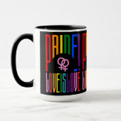 Lesbische Liebe ist Liebe LGBT Pride Rainbow Typog Tasse (Links)