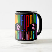 Lesbische Liebe ist Liebe LGBT Pride Rainbow Typog Tasse (VorderseiteRechts)