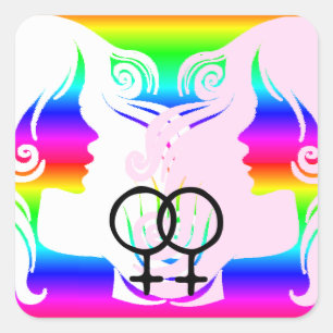 Lesbische Liebe Pride Rainbow Women Heart Stickers