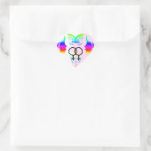 Lesbische Liebe Pride Rainbow Women Heart Stickers (Tasche)