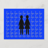 lesbische "LIEBE"-Silhouetten Postkarte (Vorderseite)
