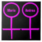 Lesbische Liebhaber individualisierbare Tile Fliese (Vorderseite)