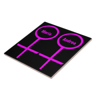 Lesbische Liebhaber individualisierbare Tile Fliese