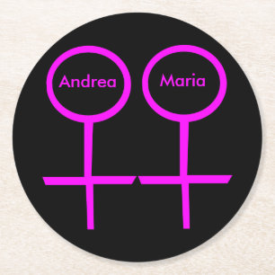 Lesbische Liebhaber individuell anpassbarer Unters Runder Pappuntersetzer
