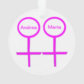 Lesbische Liebhaber individueller Akryler Ornament (Rückseite)