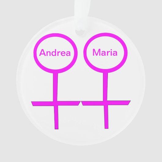 Lesbische Liebhaber individueller Akryler Ornament (Vorderseite)