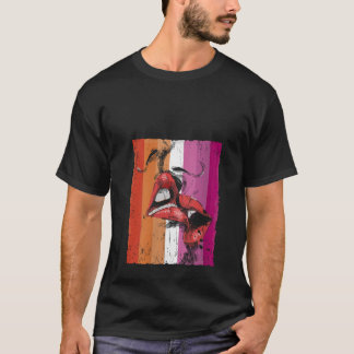 Lesbische Lippen Küssen Lesben Flagge Pride LGBTQ  T-Shirt