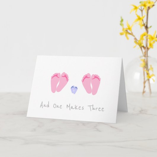 Lesbische Paar-neues Baby - und man macht drei Karte (Gelbe Blume)