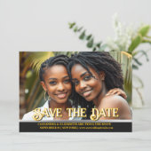 Lesbische Paare Hochzeitsankündigung Foto schwul Einladung (Stehend Vorderseite)