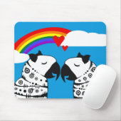 Lesbische Papageienpaare mit Regenbogen Mousepad (Mit Mouse)