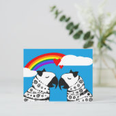 Lesbische Papageienpaare mit Regenbogen Postkarte (Stehend Vorderseite)