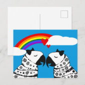 Lesbische Papageienpaare mit Regenbogen Postkarte (Vorne/Hinten)