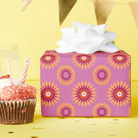 Lesbische Pride-Farben / rosa Blume Geschenkpapier (Geburtstagsparty)