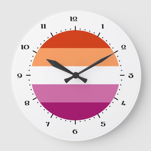 Lesbische Pride Flag Große Uhr (Vorderseite)