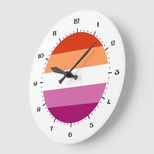 Lesbische Pride Flag Große Uhr (Winkel)