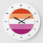 Lesbische Pride Flag Große Uhr (Vorderseite)