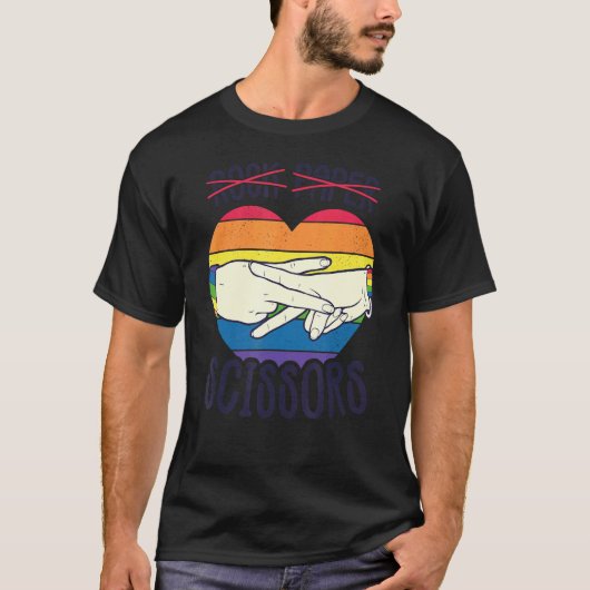 Lesbische Pride Flag Rock Paper Scissors Lesbian P T-Shirt (Vorderseite)