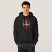 Lesbische Pride Flag Skeleton Lesbian Hoodie (Vorne ganz)
