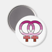 Lesbische Pride Flag Venus Symbol Magnet (Vorderseite/Rückseite)