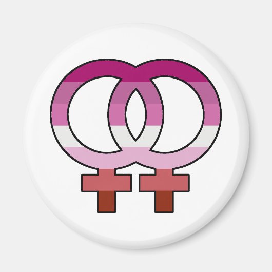 Lesbische Pride Flag Venus Symbol Magnet (Vorne)