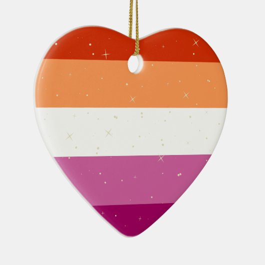 Lesbische Pride Flag Weihnachtsdekoration Keramik Ornament (Rechts)