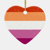Lesbische Pride Flag Weihnachtsdekoration Keramik Ornament (Vorne)