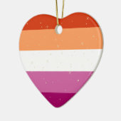 Lesbische Pride Flag Weihnachtsdekoration Keramik Ornament (Links)