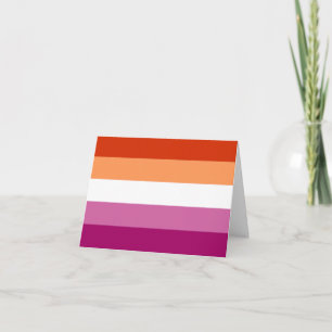 Lesbische Pride-Flagge (5 Streifen) Dankeskarte