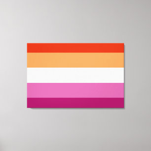 Lesbische Pride-Flagge (5 Streifen) Leinwanddruck