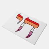 Lesbische Pride-Flagge Chai Fußmatte (Schrägansicht)
