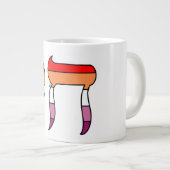 Lesbische Pride-Flagge Chai Jumbo-Tasse (Vorderseite Rechts)