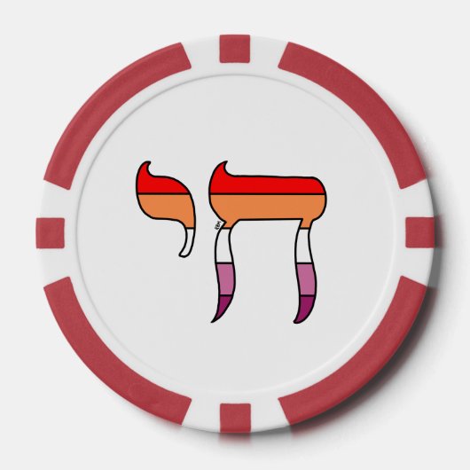 Lesbische Pride-Flagge Chai Pokerchips (Vorderseite)