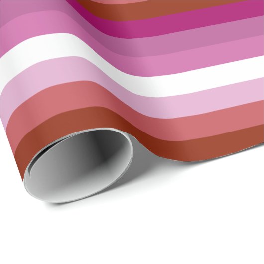 Lesbische Pride-Flagge horizontal Geschenkpapier (Rolleneckpunkt)