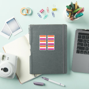 Lesbische Pride-Flaggen-Sticker-Packung Aufkleber