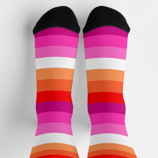Lesbische PRIDE-Flaggensocken Socken (Oben)