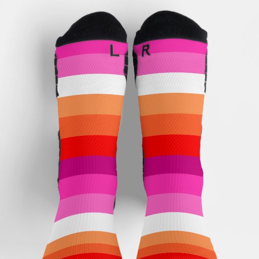 Lesbische PRIDE-Flaggensocken Socken (Oben)