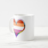 Lesbische Pride Heart Coffee Tasse (Vorderseite Links)