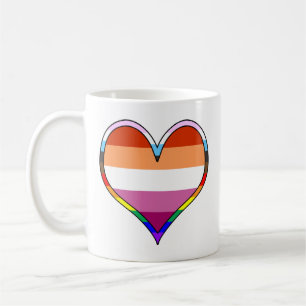 Lesbische Pride Heart Coffee Tasse
